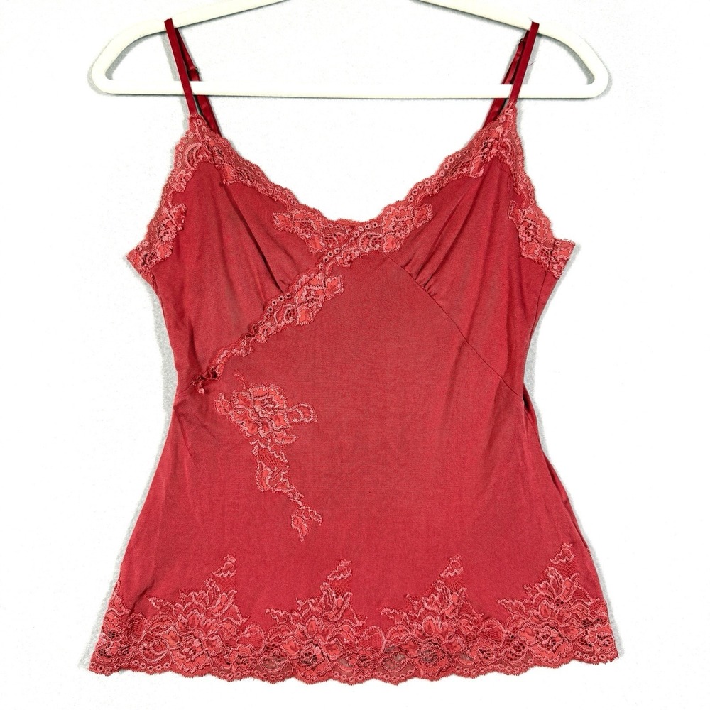 The Limited Y2K Top Womens Medium Vintage Silk Blend Lace Trim Slip Cami Stretch